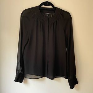 Banana Republic sheer button up blouse, black size XS